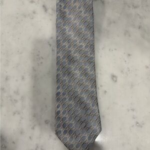 Geoffrey Beene Blue and Gold Geometric Tie